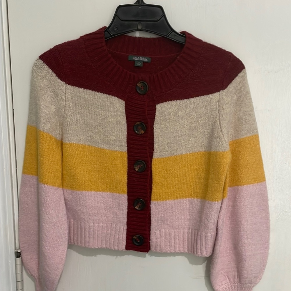 Wild Fable button down sweater-wide stripes